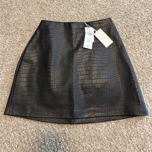 Abercrombie Faux Croc Mini Skort- Black